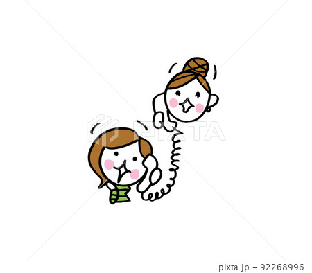 女性ふたり電話中イメージ 92268996