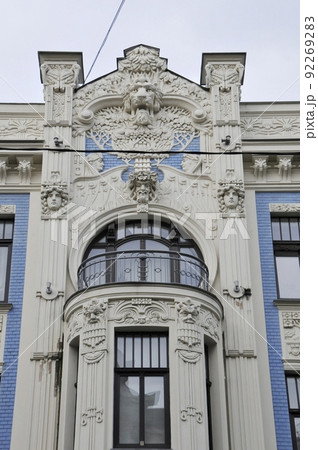 ラトビア、リガ、アルベルタ通り、エイゼンシュテイン作ユーゲントシュティール建築 92269283