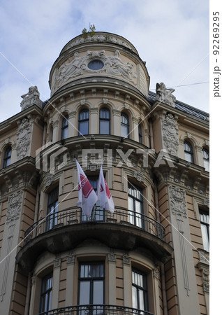 ラトビア、リガ、アルベルタ通り、エイゼンシュテイン作ユーゲントシュティール建築 92269295