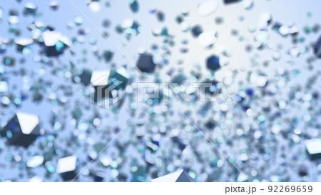 CGパーティクル　多角形オブジェクトの背景素材 92269659