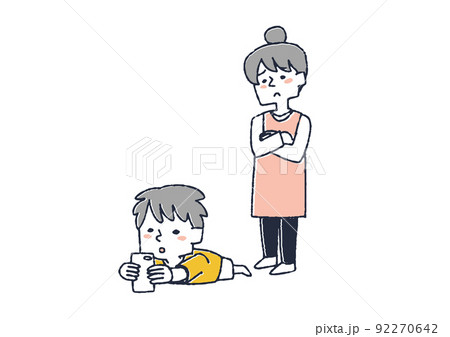 スマホに夢中になっている子供に困る親 小さな子供にスマートフォンを持たせる場合に起きること スマホに夢中になっている子供に困る親 小さな子供にスマートフォンを持たせる場合に起きること 92270642