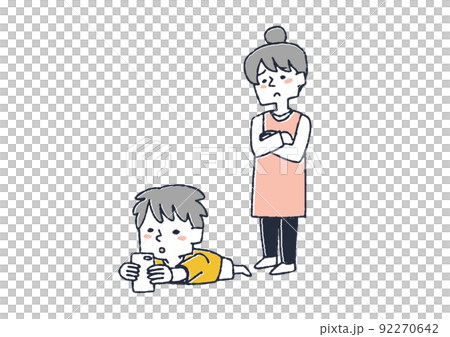 スマホに夢中になっている子供に困る親 小さな子供にスマートフォンを持たせる場合に起きること スマホに夢中になっている子供に困る親 小さな子供にスマートフォンを持たせる場合に起きること 92270642