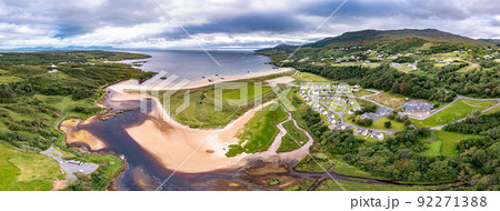 Aerial view of the Killybegs GAA pitch at Fintra beach by Killybegs, County Donegal, Ireland 92271388