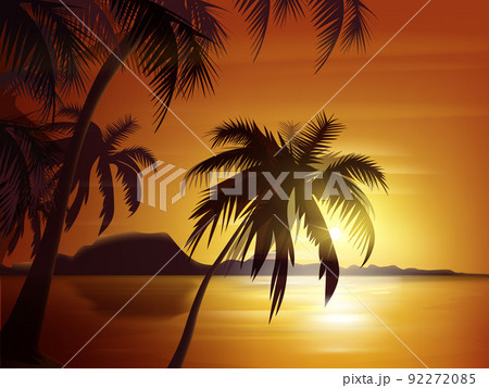 Orange tropical sunset Orange tropical sunset 92272085
