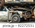 Irpin, Bucha district, Ukraine - war-destroyed cars 92272531
