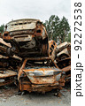 Shot and burned cars during the war in Ukraine 92272538