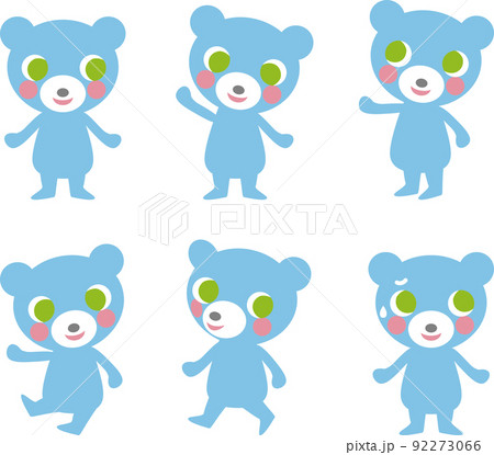 水色のクマポーズセット 92273066