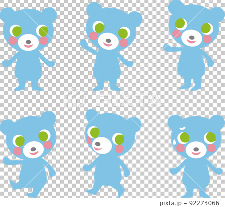 水色のクマポーズセット 92273066