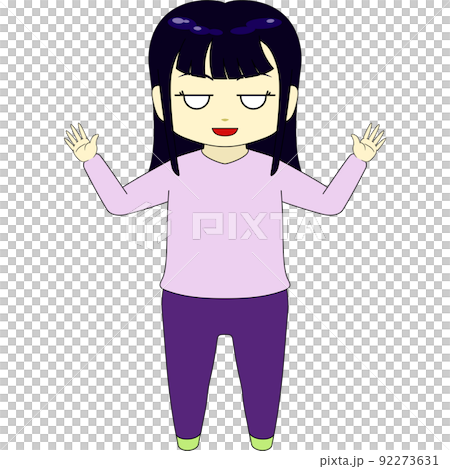 Chibi character illustration (female, front) Chibi character illustration (female, front) 92273631