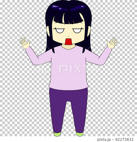 Chibi character illustration (female, front) 92273632