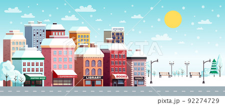 Winter City Horizontal Banner 92274729