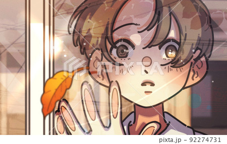 秋の訪れを感じる男の子のイラスト 92274731
