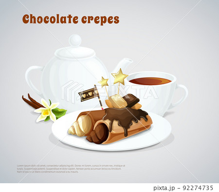 Chocolate Pancakes Composition 92274735