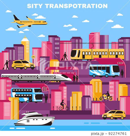 City Transportation Vector Illustration 92274761