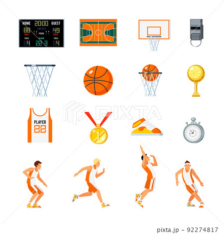 Basketball Orthogonal Icons Set Basketball Orthogonal Icons Set 92274817