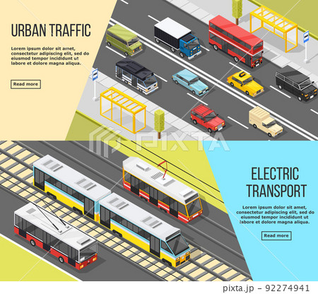 City Transport Banners Set 92274941