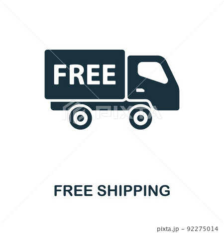 Free Shipping icon. Monochrome simple line Online Store icon for templates, web design and infographics Free Shipping icon. Monochrome simple line Online Store icon for templates, web design and infographics 92275014