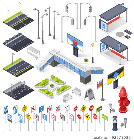 City Street Constructor Isometric Elements 92275089