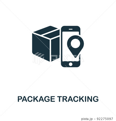 Package Tracking icon. Monochrome simple line Online Store icon for templates, web design and infographics 92275097