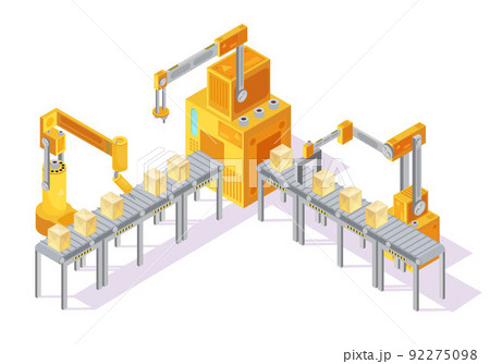 Conveyor System Isometric Illustration 92275098