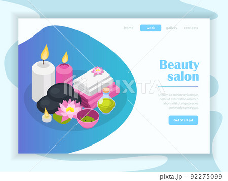 Beauty Salon Isometric Landing Page 92275099