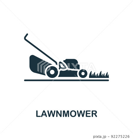 Lawnmower icon. Monochrome simple line Housekeeping icon for templates, web design and infographics 92275226