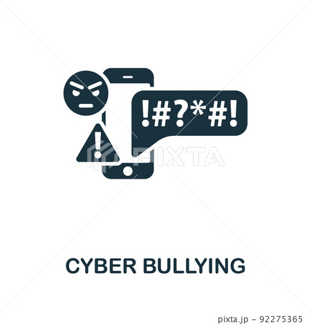 Cyber Bullying icon. Monochrome simple line Harassment icon for templates, web design and infographics 92275365