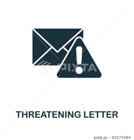 Threatening Letter icon. Monochrome simple line Harassment icon for templates, web design and infographics 92275484