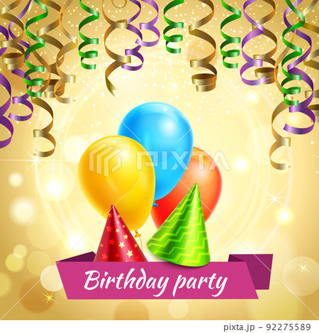 Birthday Celebration Decorations Realistic Birthday Celebration Decorations Realistic 92275589