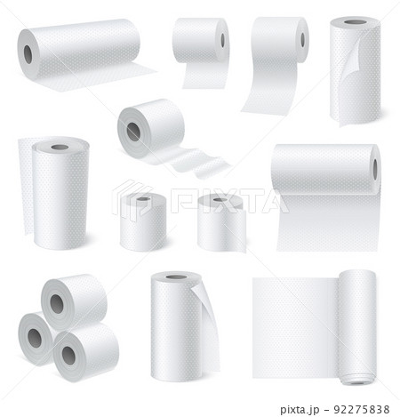 Bathroom Scroll Paper Realistic Set Bathroom Scroll Paper Realistic Set 92275838