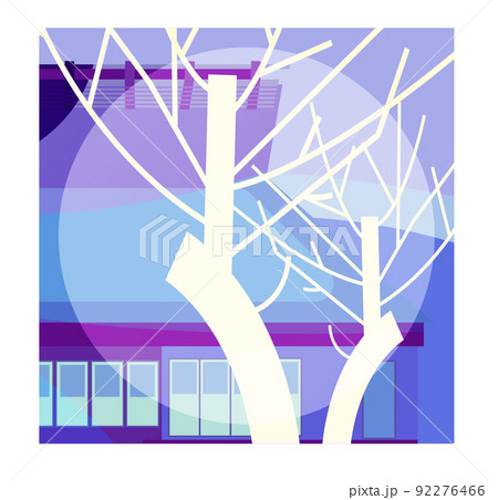 日本の美しい四季を織りなす古民家 背景としても壁紙としてもご利用ください のイラスト素材