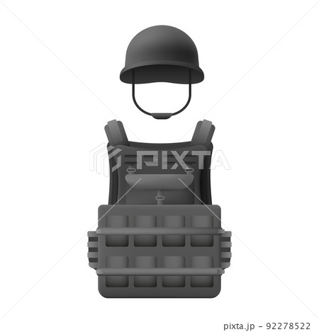 Body armor with protective helmet template 92278522