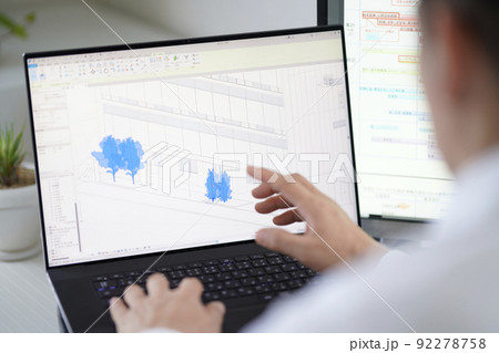 三次元CAD　立体的　3DCG　建築設計　外構　植栽 92278758