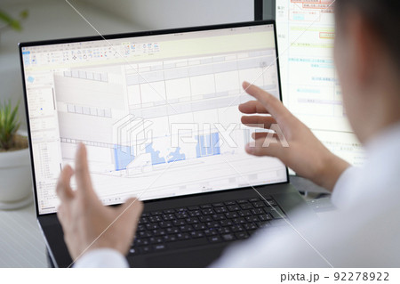 三次元CAD　立体的　3DCG　建築設計　カーテンウォール 92278922