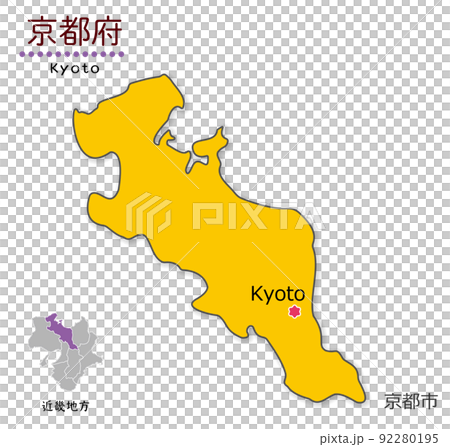 京都府和辦公地點，簡化的可愛地圖 92280195