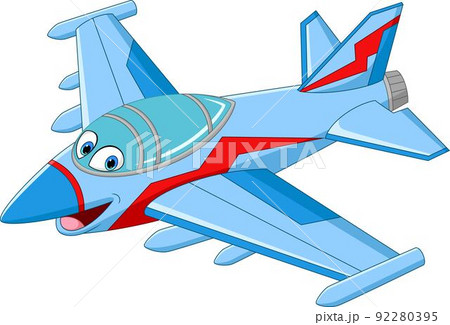Cartoon jet fighter plane mascot character 92280395