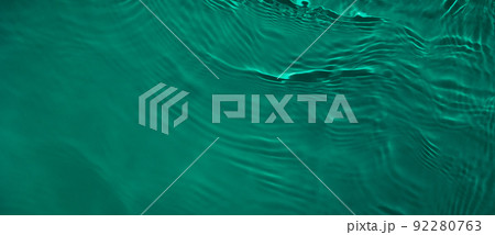 transparent dark green clear calm water wave surface texture banner 92280763