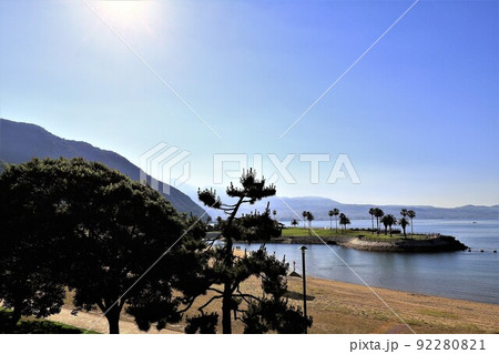 田ノ浦ビーチ人工島と別府湾周辺の景色 92280821