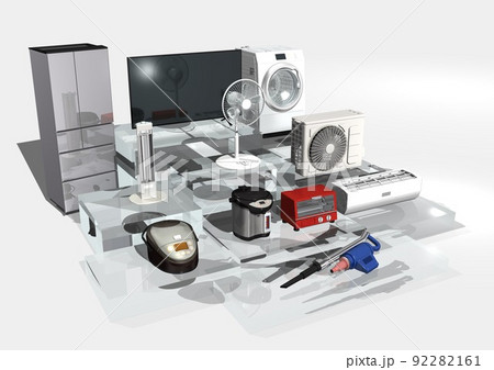 電化製品　家電　電気製品　展示(3DCGイメージ) 92282161