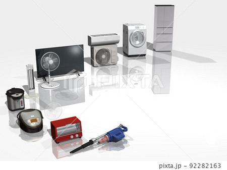 電化製品　家電　電気製品(3DCGイメージ) 92282163