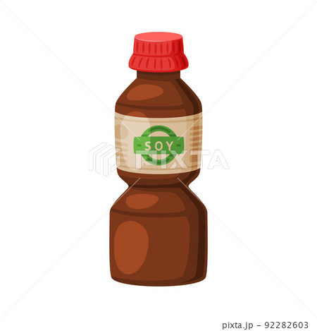 Soy Sauce in Bottle as Natural and Organic Product from Soybean Plant Vector Illustration Soy Sauce in Bottle as Natural and Organic Product from Soybean Plant Vector Illustration 92282603