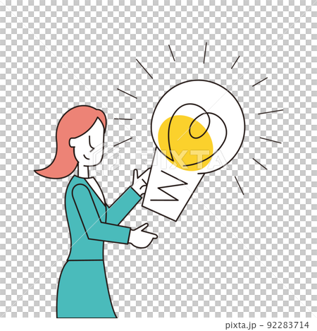 A female office worker who presents and presents ideas 92283714