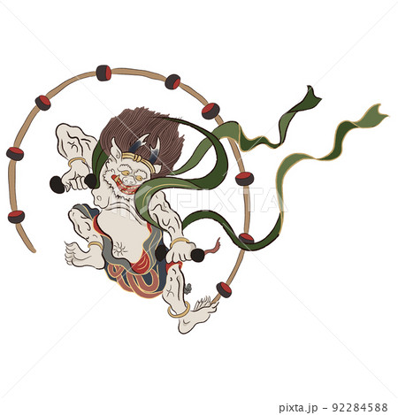 雷神　屏風絵 92284588