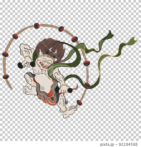 雷神　屏風絵 92284588