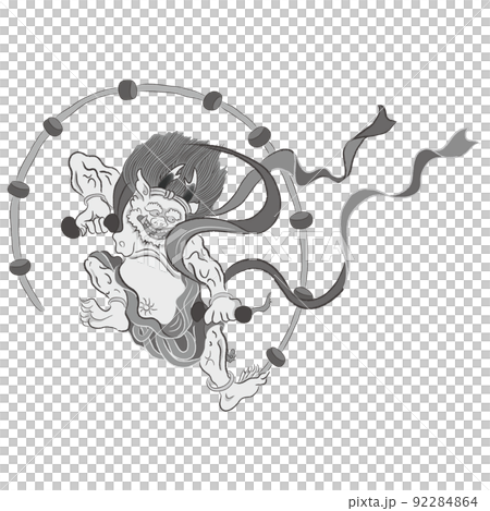 雷神　屏風絵 92284864