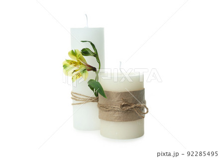 Candles for relaxation isolated on white background 92285495