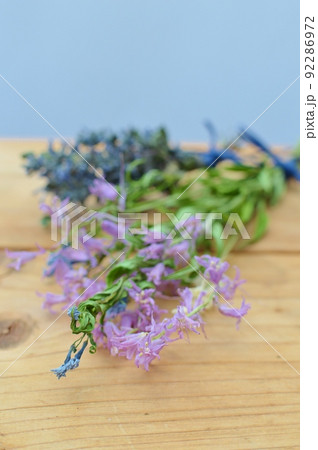 パステルカラーのドライフラワーの花束  92286972