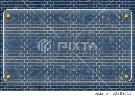 背景素材　レンガの壁とガラス板 92288219