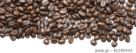 Abstract of Coffee beans on the white background. 92290445