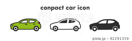 車 コンパクトカー 乗用車のアイコン 車 コンパクトカー 乗用車のアイコン 92291359